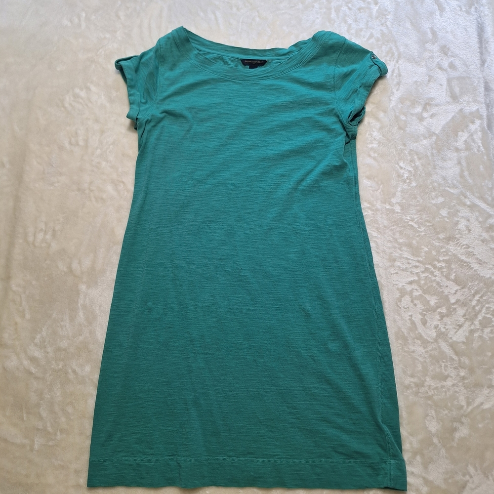 Banana Rebublic Teal T shirt dress Sz M 100% Cotton Elevated Basic Minimalist